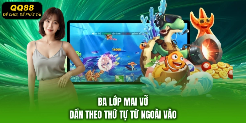 Ba lớp mai vỡ dần theo thứ tự từ ngoài vào